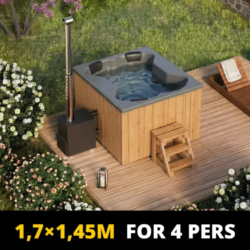 Badestamp Quattro S for 4 personer, elektrisk oppvarming/kjøling