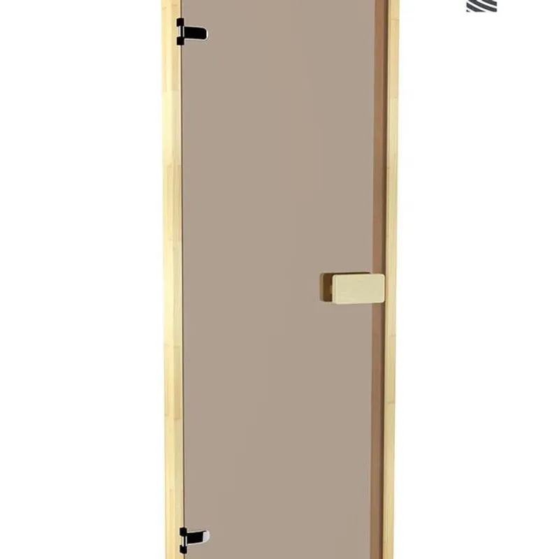 Bastudörr 8x20 Classic med glas och furukarm