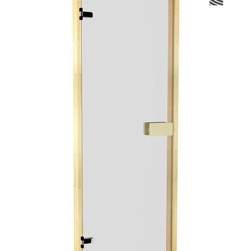 Bastudörr 9 x 21 Classic med glas och furukarm